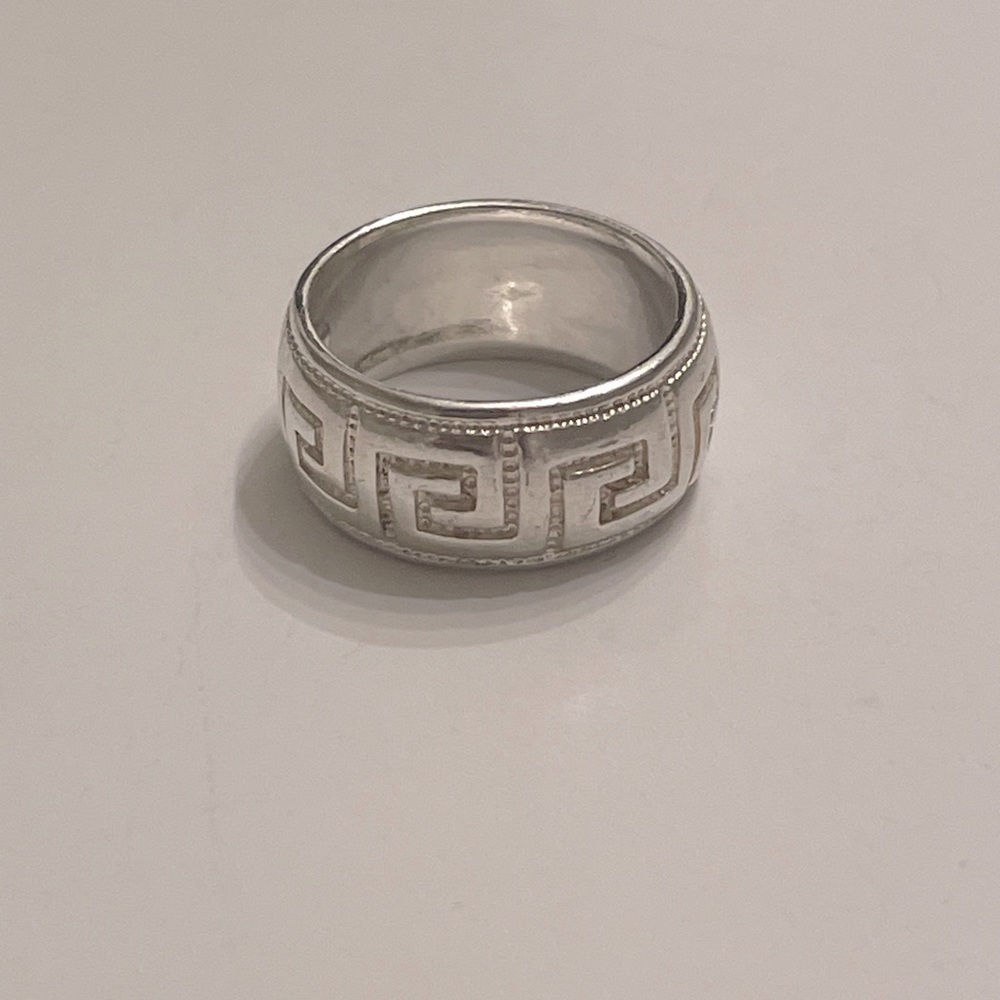 Sterling silver Greek Key ring size 6